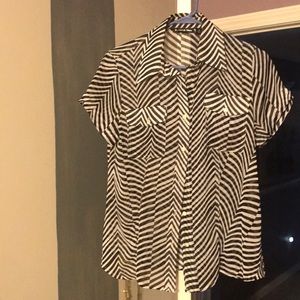 Zebra print sheer blouse